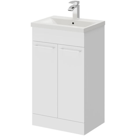Napoli Gloss White 2 Door 500 Unit & Basin