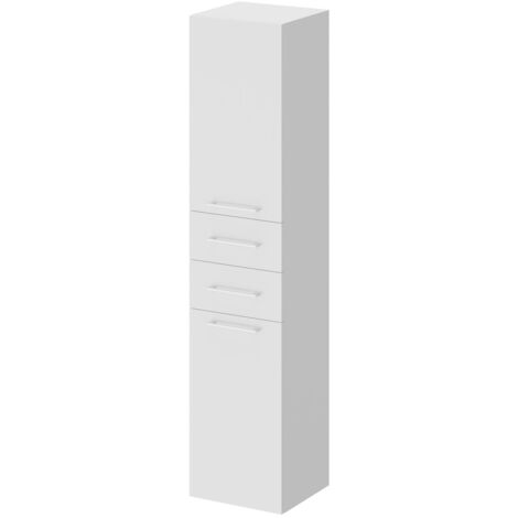 Napoli Gloss White 2 Drawer & 2 Door Tall Unit