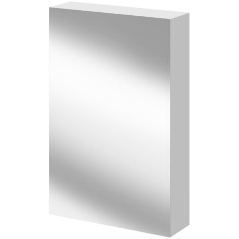 Napoli Gloss White 500mm Wall Mounted Mirrored Cabinet