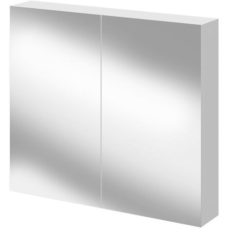 Napoli Gloss White 800mm Wall Mounted Mirrored Cabinet