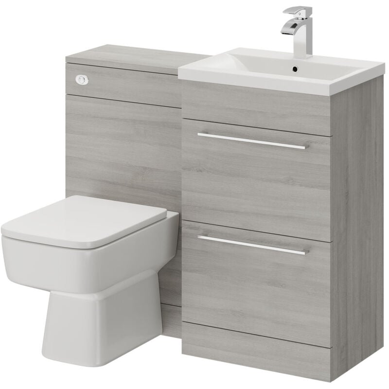 Napoli Molina Ash 1000mm 2 Drawer Vanity Unit Toilet Suite