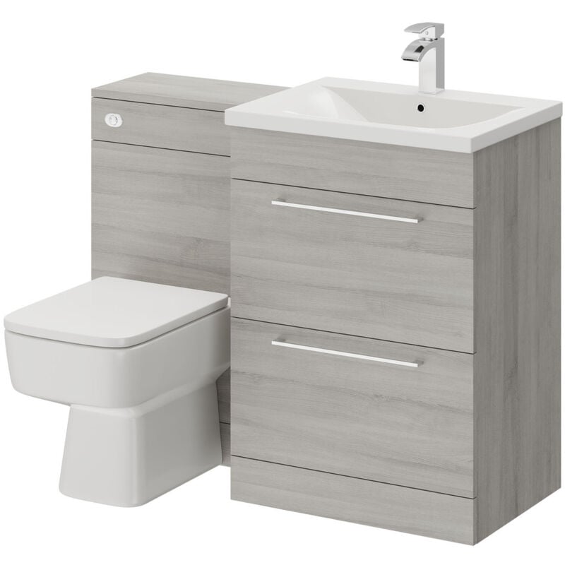 Napoli Molina Ash 1100mm 2 Drawer Vanity Unit Toilet Suite