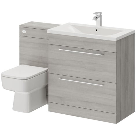 Napoli Molina Ash 1300mm 2 Drawer Vanity Unit Toilet Suite