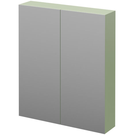 Napoli Olive Green 600mm Wall Mounted Mirrored Cabinet
