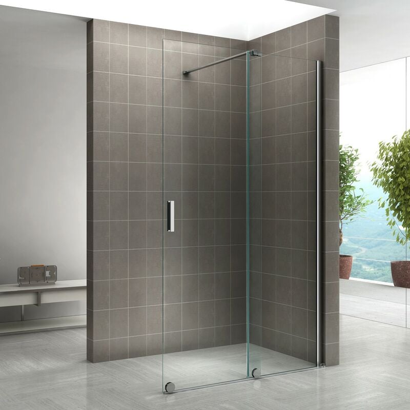 Saniverre - napoli Paroi de douche Italienne avec porte coulissante Ep.8 mm transparent H.200 x 160 cm