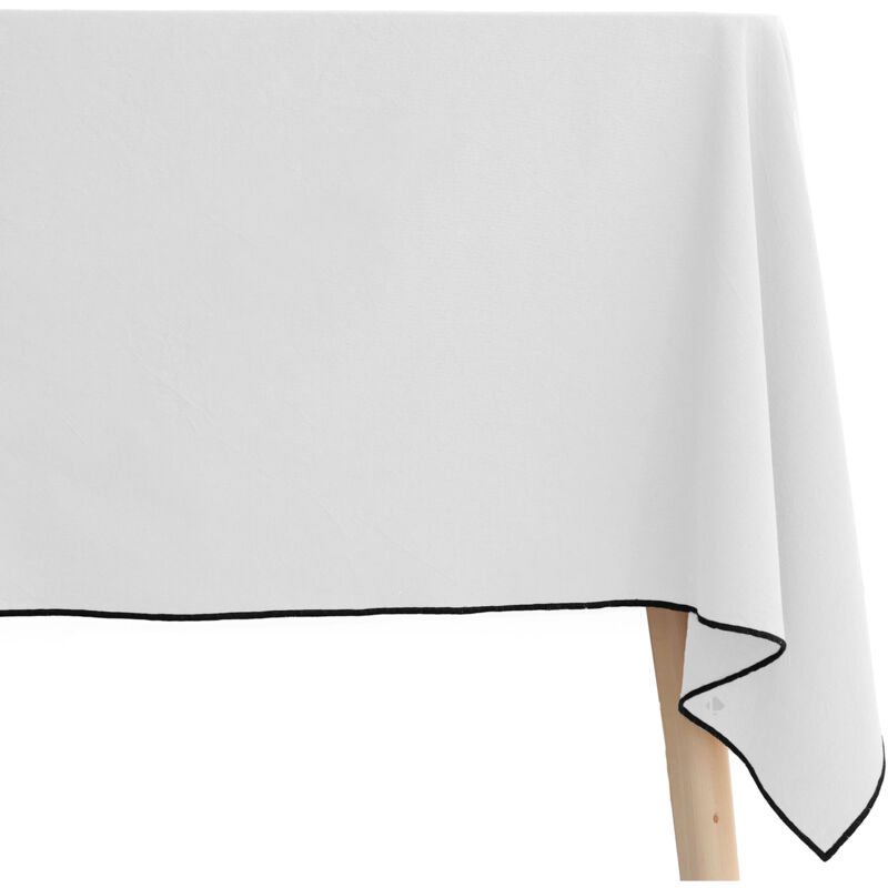 Linnea - Nappe coton hono finition point bourdon Rectangulaire 160x200 cm
