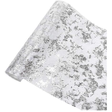 Nappe à paillettes métalliques argentées en maille fine --