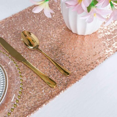 Nappe à sequins dorés, petite nappe pour décoration extérieure, convient pour mariage, noël, halloween or rose