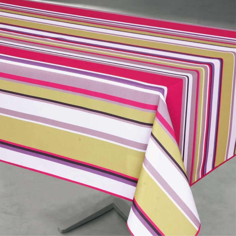 Nappe anti tache à rayures Vert 145x300 cm