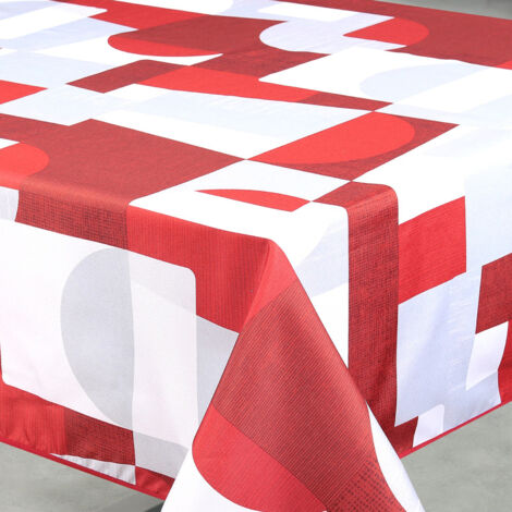 Nappe anti-tâche rectangulaire design géométrique Rouge 145x240 cm