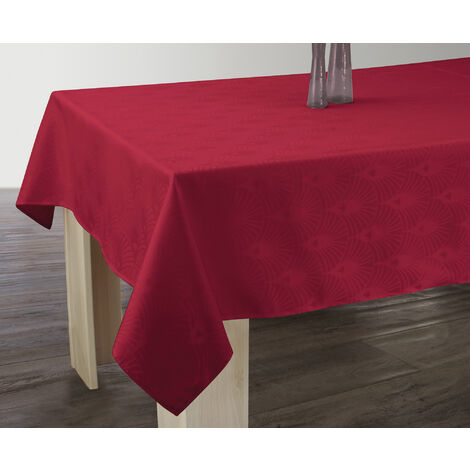 Nappe Anti-taches Damassée Rouge - Rectangle 150 x 240 cm