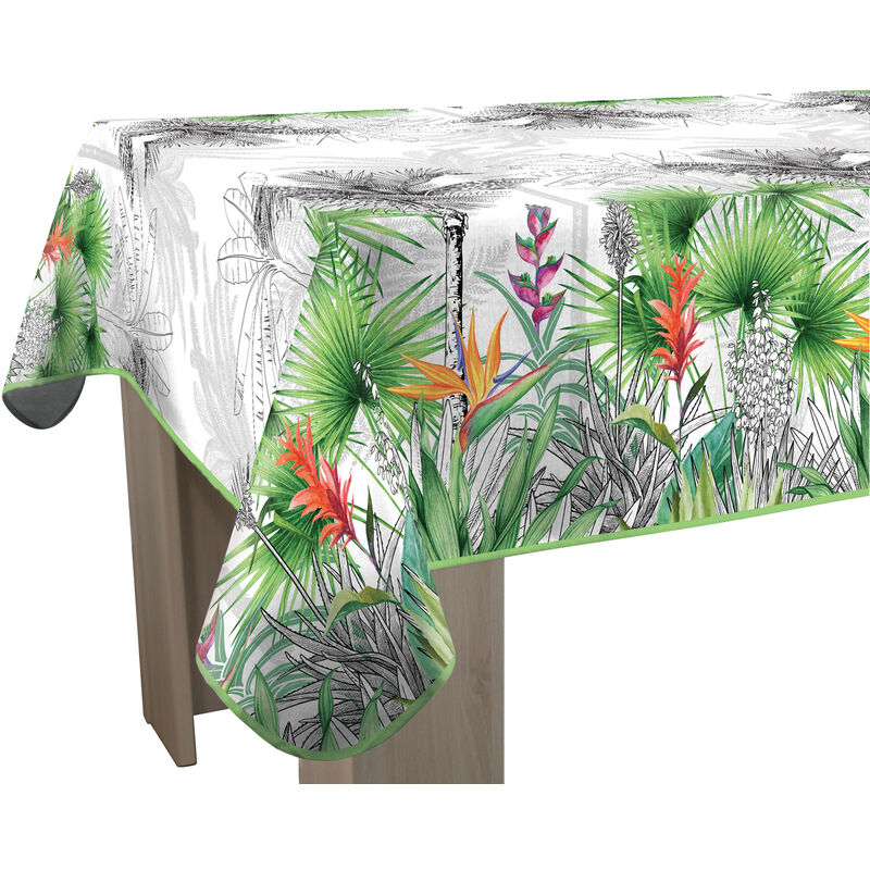 Le Linge De Jules - Nappe Anti-taches Fleur de paradis - Rectangle 150 x 240 cm