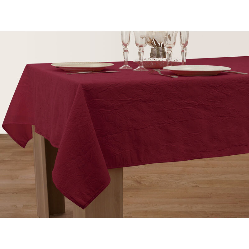 Nappe Anti-taches Froissée Bordeaux - Rectangle 150 x 240 cm