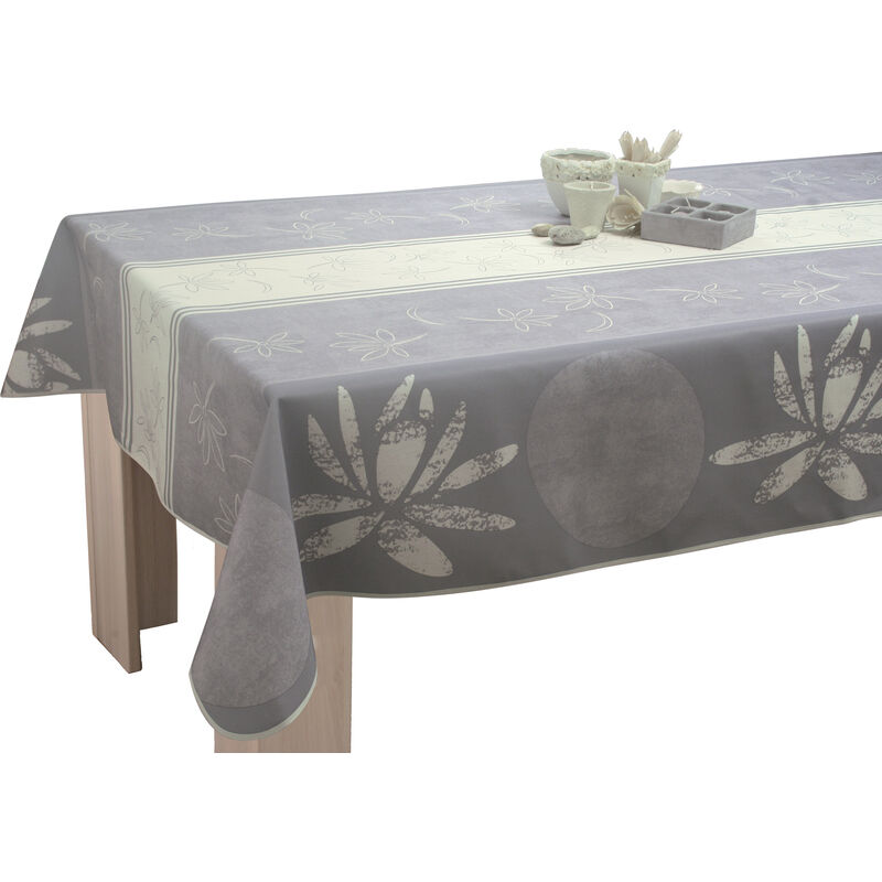 Le Linge De Jules - Nappe Anti-taches Lotus Ecru - Rectangle 150 x 240 cm