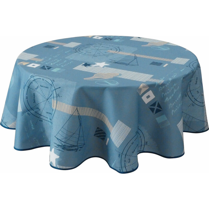 Le Linge De Jules - Nappe Anti-taches Marin - Ronde 160 cm
