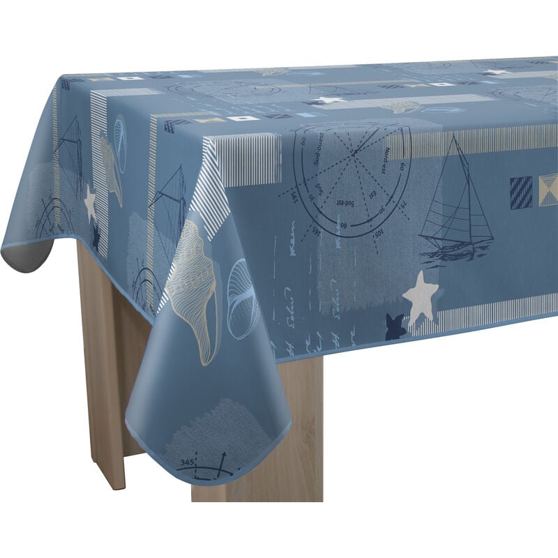Le Linge De Jules - Nappe Anti-taches Marin - Rectangle 150 x 300 cm