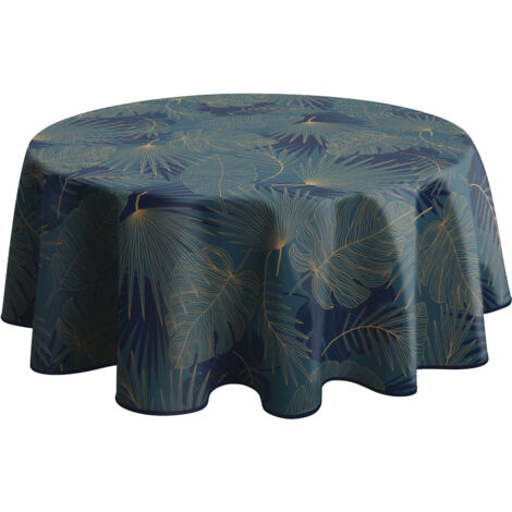 Nappe Anti-taches Olinda bleu - Ronde 160 cm