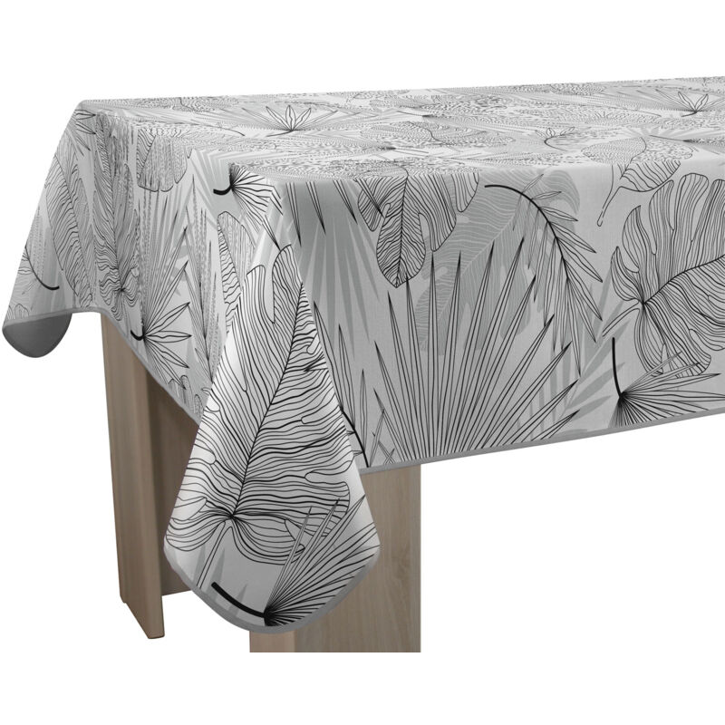 Le Linge De Jules - Nappe Anti-taches Olinda gris - Rectangle 150 x 350 cm