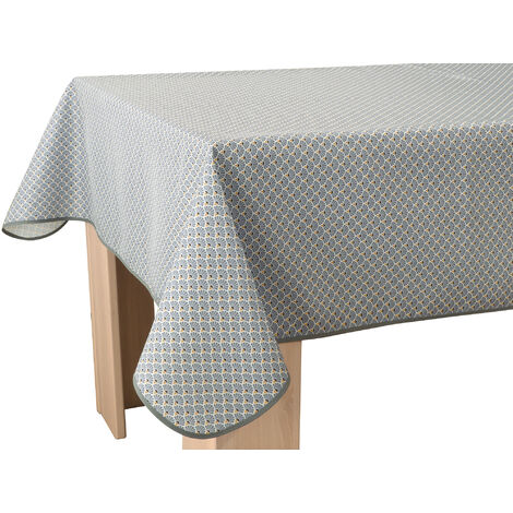 Nappe Anti-taches Paon gris - Rectangle 120 x 150 cm