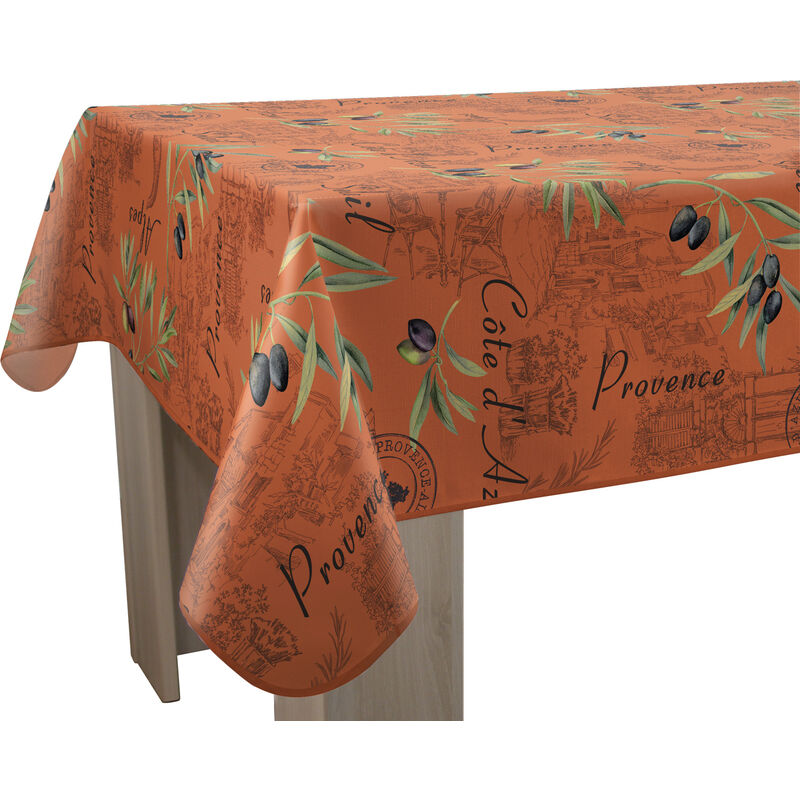 Le Linge De Jules - Nappe Anti-taches Provence tomette - Rectangle 150 x 350 cm