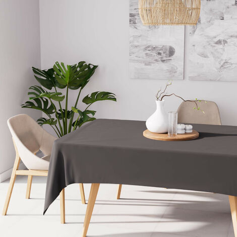 Nappe anti-tâches rectangle 140x300 cm ALIX anthracite, par Soleil d'Ocre