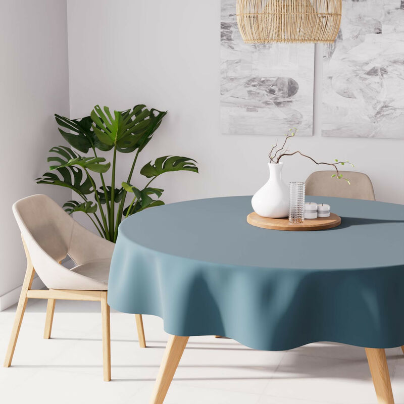 Nappe anti-tâches ronde 180 cm alix bleu celadon, par Soleil d'Ocre Nappe anti-tâches ronde 180 cm alix bleu celadon, par Soleil d'Ocre