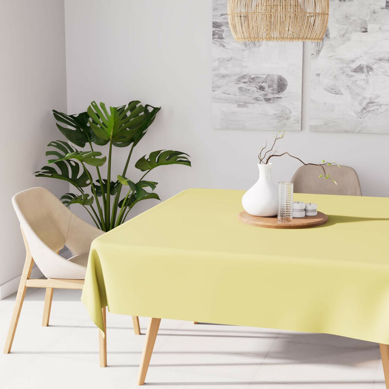 Nappe anti-tâches carrée 180X180 cm alix vert citron, par Soleil d'ocre Nappe anti-tâches carrée 180X180 cm alix vert citron, par Soleil d'ocre