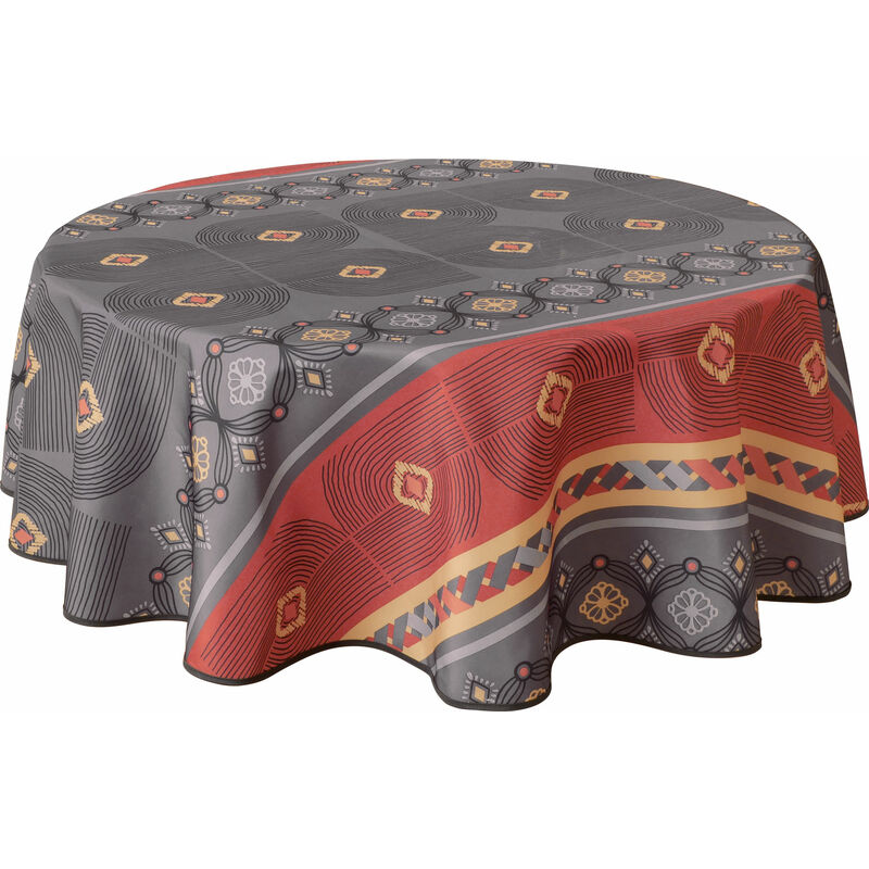 Le Linge De Jules - Nappe Anti-taches Valparaiso rouge - Ronde 160 cm