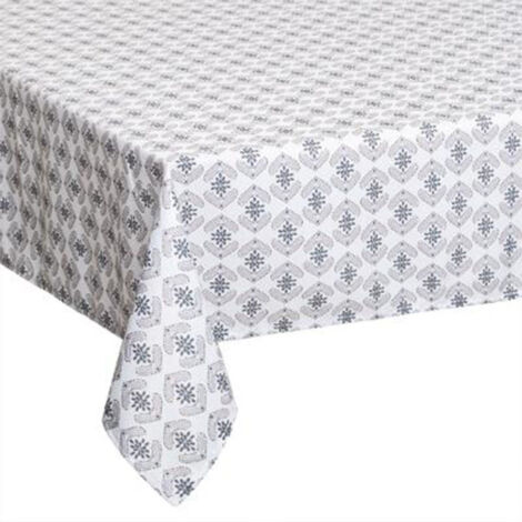 Nappe Antitache à Motifs "Hindi" 140x240cm Gris