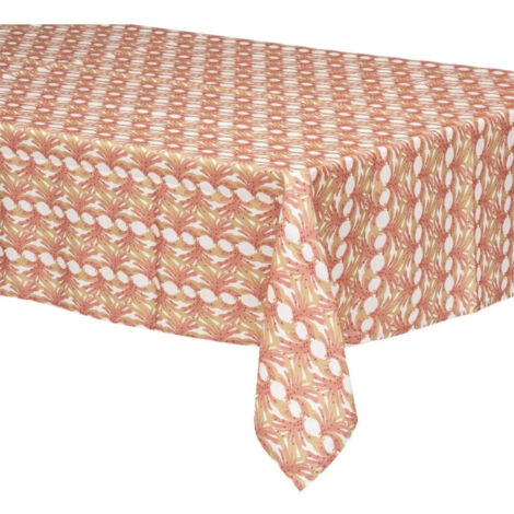 Nappe Antitache à Motifs "Zélie" 140x240cm Terracotta