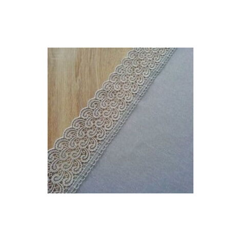 Nappe antitache avec dentelle guipure gris/argent 140x200