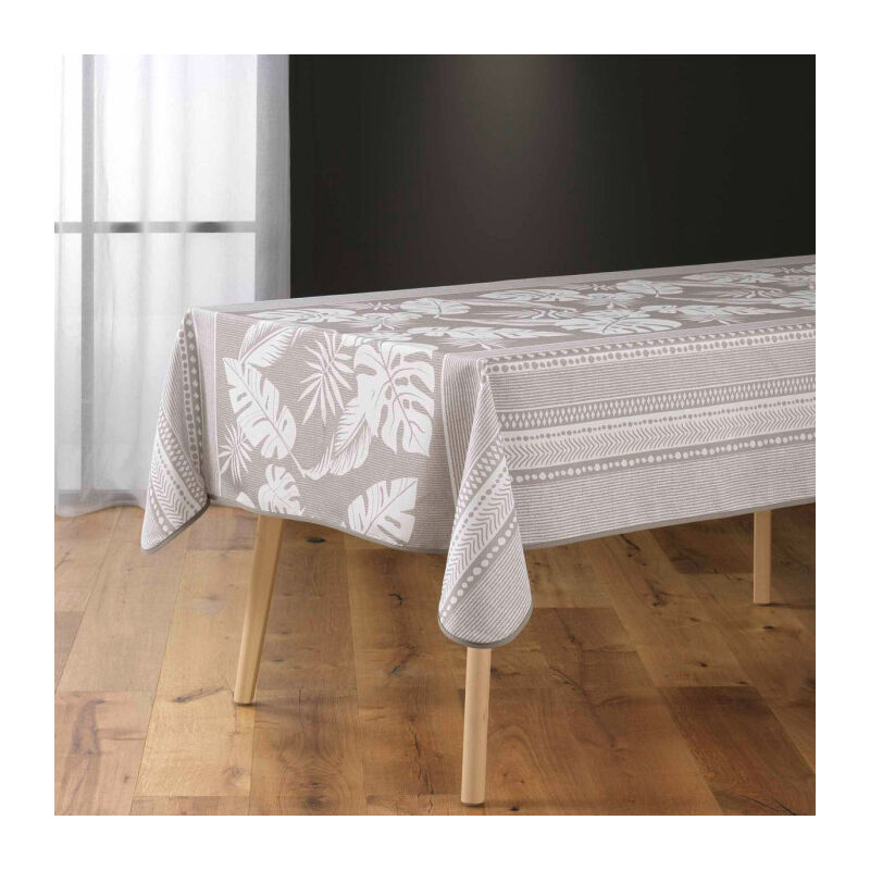Nappe Antitache Imprimé 'Ambrine' 150x240cm Naturel Nappe Antitache Imprimé 'Ambrine' 150x240cm Naturel