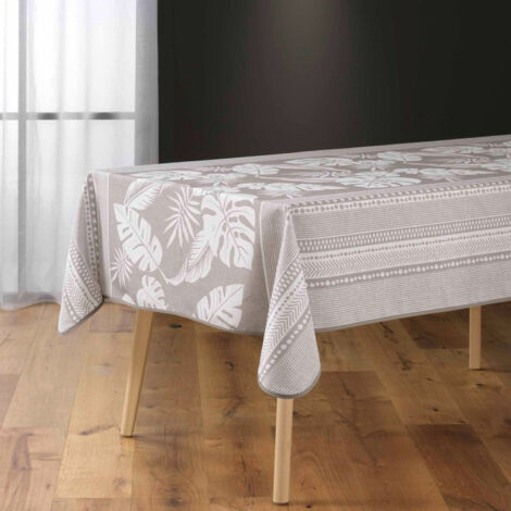Nappe Antitache Imprimé "Ambrine" 150x240cm Naturel