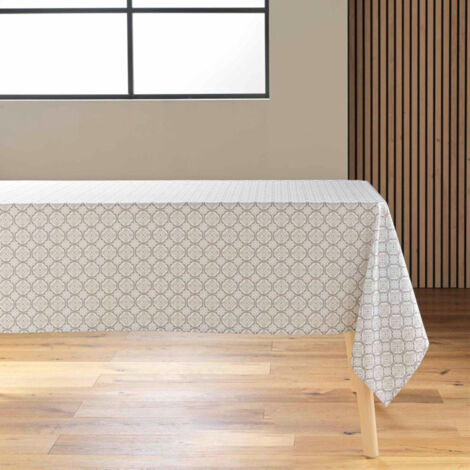 Nappe Antitache Imprimé "Costaria" 145x240cm Naturel