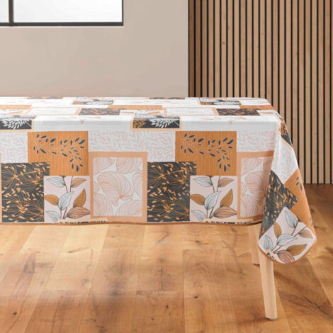 Nappe Antitache Imprimé "Faya" 150x240cm Naturel