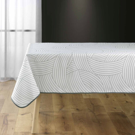 Nappe Antitache Imprimé "Linea" 150x200cm Blanc