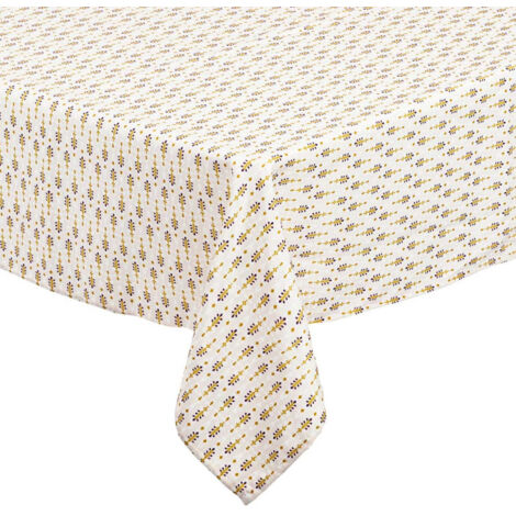 Nappe Antitache Imprimé "Peduru" 140x240cm Beige