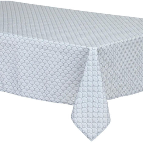 Nappe Antitache Imprimée "Livia" 150x300cm Gris