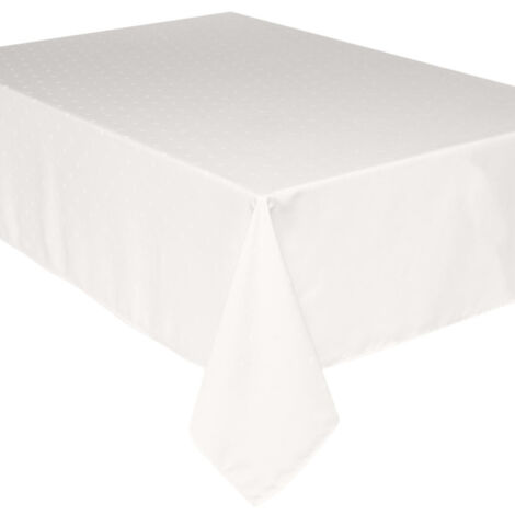 Nappe Antitache "Jacquard Carré" 140x240cm Ivoire