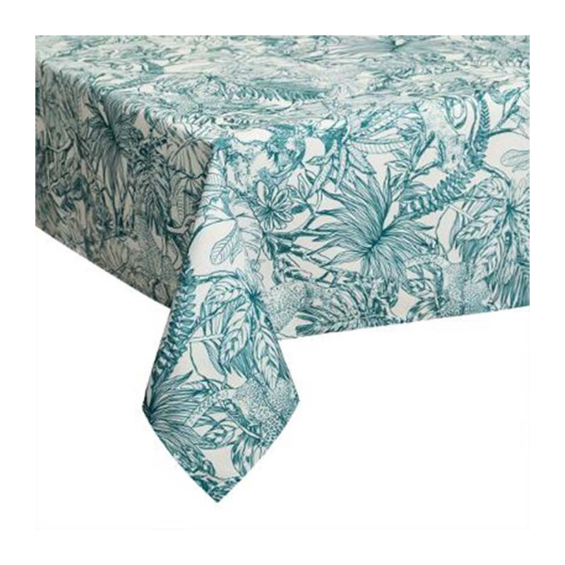 Nappe Antitache à Motifs 'Jungle' 140x240cm Bleu