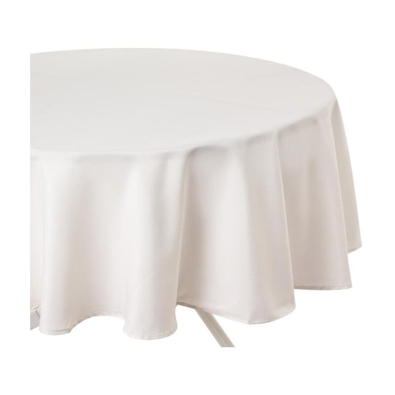 Nappe Antitache Ronde 'Unie' 180cm Ivoire
