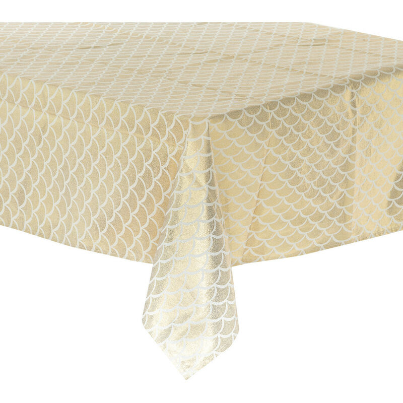 Nappe Imprimé Art Déco Blanc et Doré 140 x 240 cm - Feeric Christmas