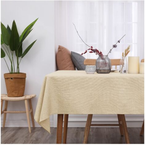 Nappe aspect lin – Couleur écru naturel – Style simple – Dimensions 140 × 200 cm