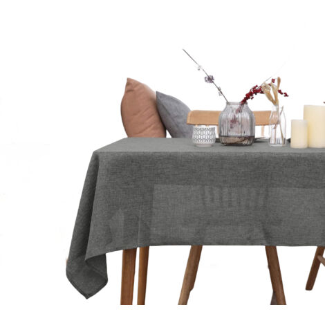 Nappe aspect lin – Gris clair – Style minimaliste – Dimensions 140 × 200 cm