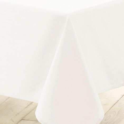 Nappe Blanche Unie en Polyester – Élégante et Facile d’Entretien - 200 x 140 cm .