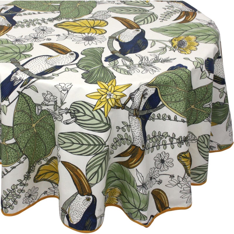 Linnea - Nappe bresil coton enduction acrylique Ovale 170x240 cm