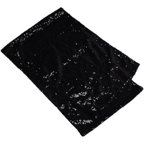 Nappe Brillante Noire pour Fêtes et Bureau - Design Sans Couture, 2 Finitions Opaques