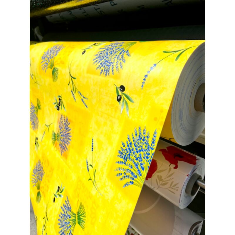 Nappe Bulgomme Imprimée Provençale - Au mètre - 300 x 140 cm - jaune