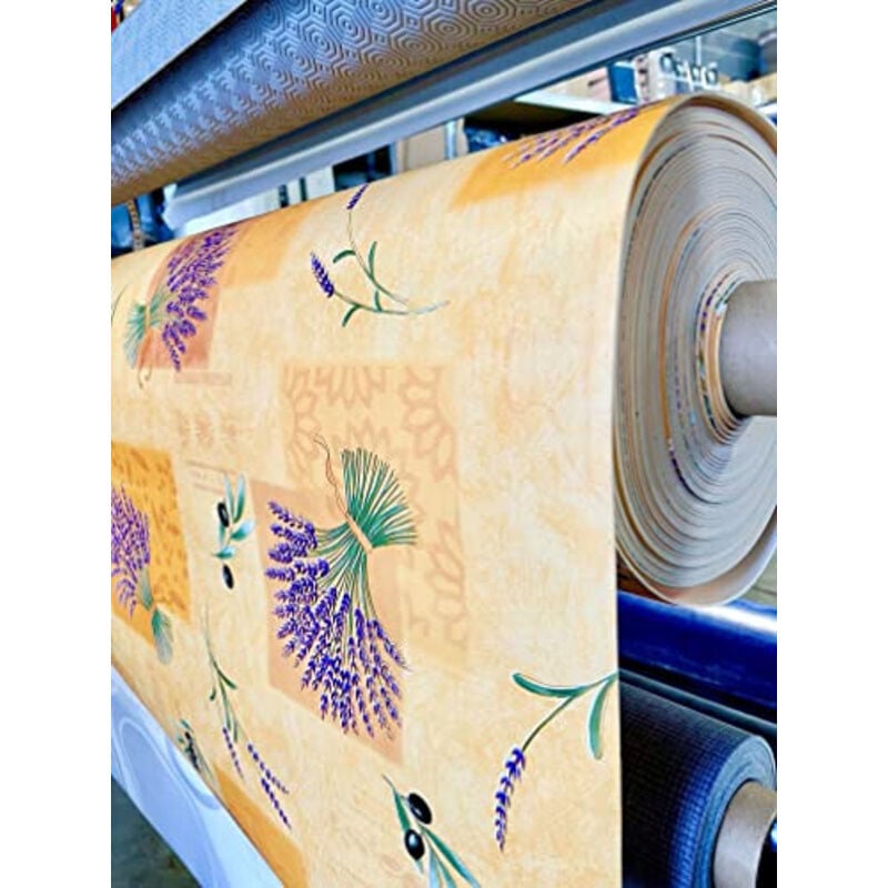 Promo Linge - Nappe Bulgomme Imprimée Provençale - Au mètre - 250 x 140 cm - orange.