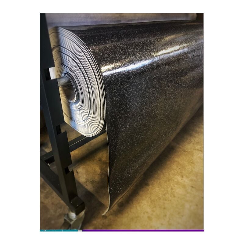 Promo Linge - Nappe Bulgommes Imprimée Paillettes - Au mètre - 140 x 350 cm - Noir.